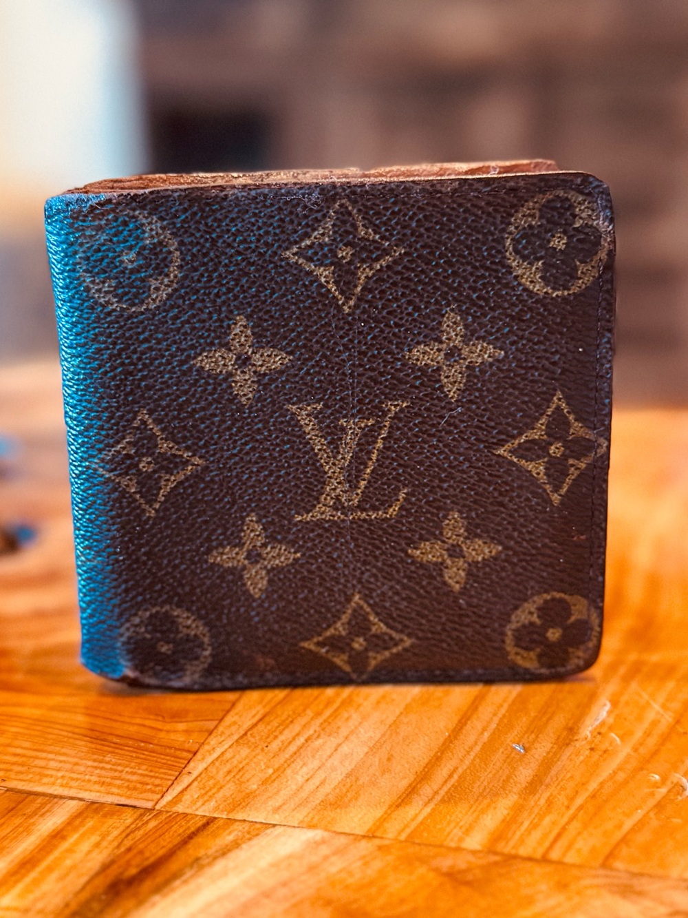 men’s monogram, canvas, leather, wallet, bifold vintage 1994 Spain